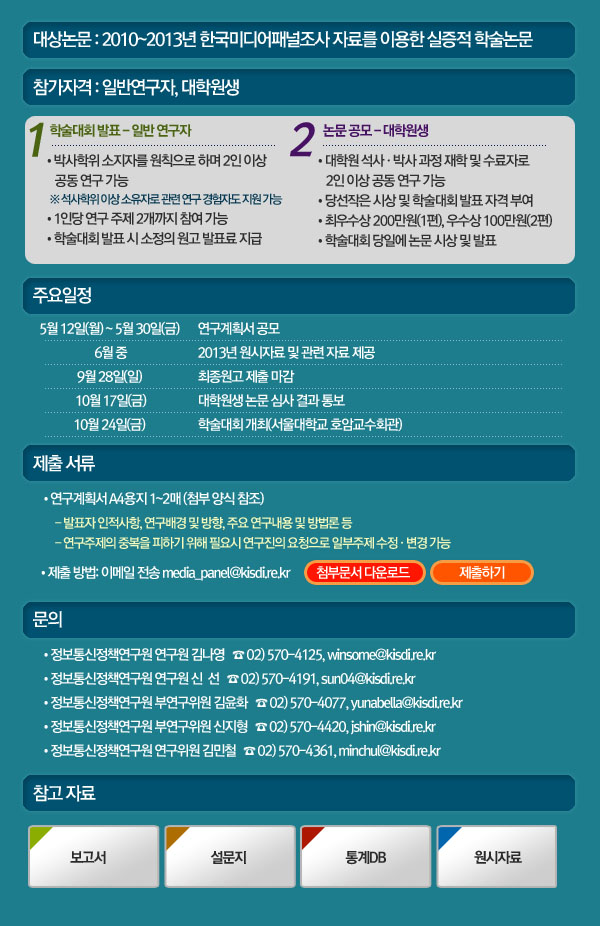 제2회 한국미디어패널 학술대회 연구계획서 공모